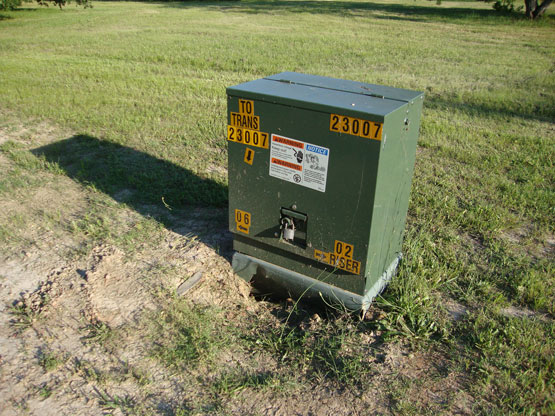 Lot utilities at The Sanctuary at Cedar Creek Lake